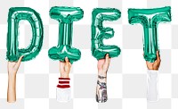 Diet balloon png word sticker, transparent background