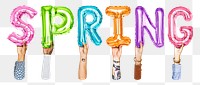 Spring png, letter foil balloon, typography collage element, transparent background