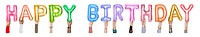 Happy Birthday balloon png word sticker, transparent background