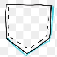 Blank badge png doodle, simple clipart in transparent background