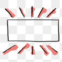 Rectangle frame png, simple doodle design element in transparent background