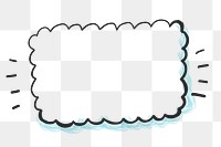 PNG frame, fluffy rectangle doodle clipart in transparent background