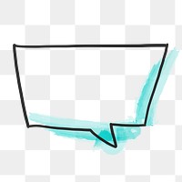 PNG rectangle speech bubble, doodle clipart in transparent background