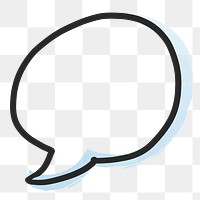 PNG blank speech bubble, doodle clipart in transparent background