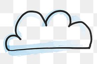 Cloud png doodle, digital sticker in transparent background