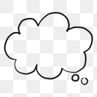 PNG blank think bubble, fluffy cloud shape in transparent background