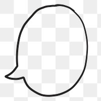 Speech bubble png, doodle clipart in transparent background