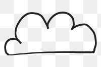 Cloud png doodle, digital sticker in transparent background