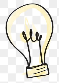 Light bulb png, new idea, business digital sticker in transparent background