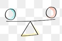 Business balancing png line icon, doodle in transparent background