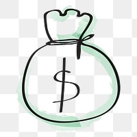 Money bag png, business profit and insurance clipart in transparent background