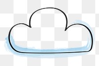 Cloud png doodle, digital sticker in transparent background