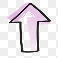 Up arrow png, doodle icon clipart in transparent background