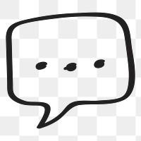 PNG speech bubble doodle, ellipsis sign in transparent background