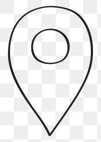 Location pin png icon, simple digital sticker in transparent background