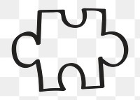 Jigsaw puzzle png, minimal doodle sticker in transparent background