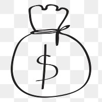 Money bag png, business profit and insurance clipart in transparent background