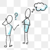 Asking question png, cartoon cartoon sticker in transparent background