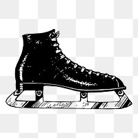 Figure skates png sticker, vintage shoes illustration on transparent background. Free public domain CC0 image.