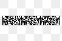 Floral ornament divider png sticker, vintage decorative illustration on transparent background. Free public domain CC0 image.