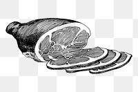 Ham png sticker, vintage food illustration on transparent background. Free public domain CC0 image.