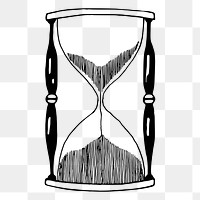 Hourglass png sticker, vintage object illustration on transparent background. Free public domain CC0 image.