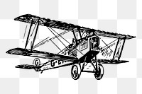 Biplane png sticker, vintage vehicle illustration on transparent background. Free public domain CC0 image.