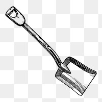 Shovel png sticker, vintage object illustration on transparent background. Free public domain CC0 image.