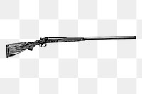 Shotgun png sticker, vintage weapon illustration on transparent background. Free public domain CC0 image.