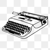 Typewrite png sticker, vintage object illustration on transparent background. Free public domain CC0 image.