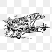 Biplane png sticker, vintage vehicle illustration on transparent background. Free public domain CC0 image.