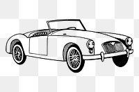 Sports car png sticker, vintage vehicle illustration on transparent background. Free public domain CC0 image.