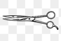 Scissors png sticker, vintage object illustration on transparent background. Free public domain CC0 image.