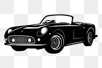 Sports car png sticker, vintage vehicle illustration on transparent background. Free public domain CC0 image.