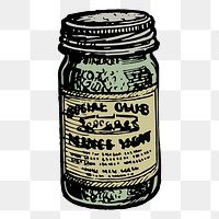 Food jar png sticker, vintage object illustration on transparent background. Free public domain CC0 image.