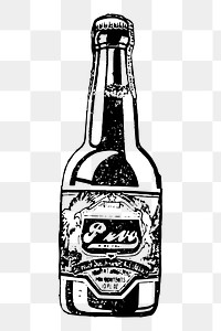 Cola bottle png sticker, vintage object illustration on transparent background. Free public domain CC0 image.