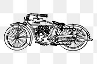 Motorcycle png sticker, vintage vehicle illustration on transparent background. Free public domain CC0 image.