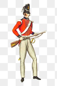 British royal guard png sticker, vintage  illustration on transparent background. Free public domain CC0 image.