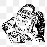 Santa Claus png sticker, vintage Christmas illustration on transparent background. Free public domain CC0 image.