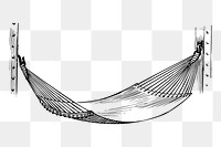 Hammock png sticker, vintage illustration on transparent background. Free public domain CC0 image.