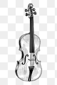 Violin png sticker, vintage musical instrument illustration on transparent background. Free public domain CC0 image.