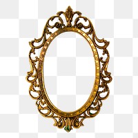 Gold luxury png frame sticker, vintage decoration illustration on transparent background. Free public domain CC0 image.