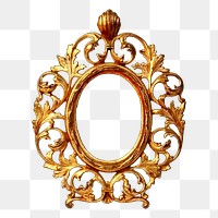 Gold luxury png frame sticker, vintage decoration illustration on transparent background. Free public domain CC0 image.