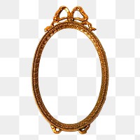 Vintage mirror png frame sticker, golden illustration on transparent background. Free public domain CC0 image.