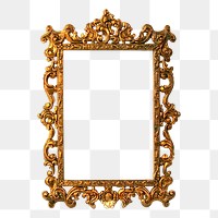 Gold mirror png frame sticker, vintage decor illustration on transparent background. Free public domain CC0 image.