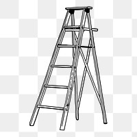 Ladder png sticker, tool vintage illustration on transparent background. Free public domain CC0 image.