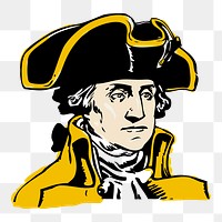 George Washington png sticker, famous person vintage illustration on transparent background. Free public domain CC0 image.