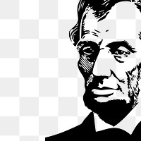 Abraham Lincoln png sticker, famous person vintage illustration on transparent background. Free public domain CC0 image.