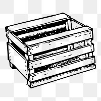 Bushel crate png sticker, vintage object illustration on transparent background. Free public domain CC0 image.