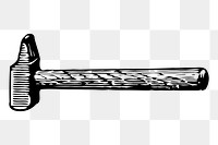 Hammer png sticker, tool vintage illustration on transparent background. Free public domain CC0 image.